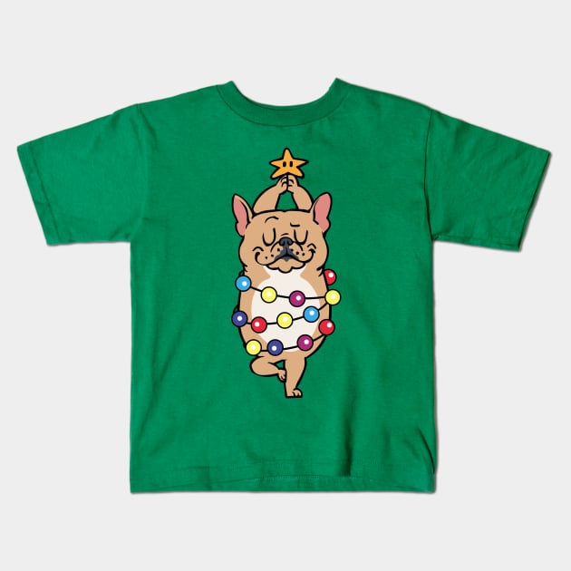 French Bulldog Merry Christmas Kids T-Shirt by huebucket